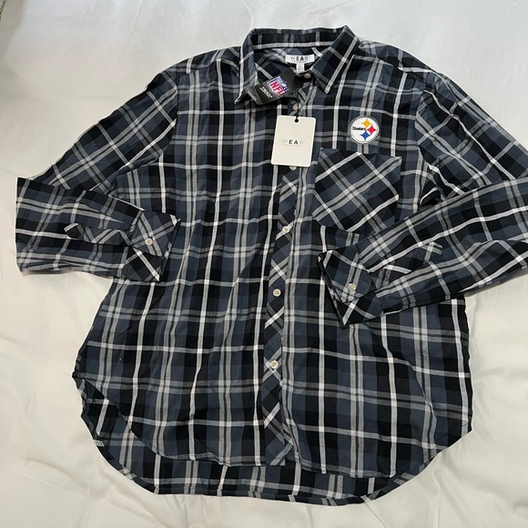 NFL Tops - NFL Steelers Woman’s Plaid Shirt NWT
